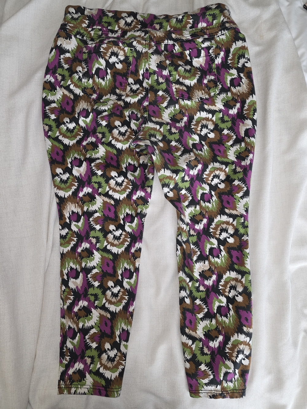 * Terra & Sky Jeggings Womens Plus Size 1x 16w-18w Skinny Mid Rise Purple Green - Picture 6 of 11